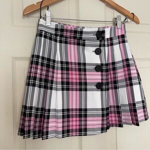 Topshop Tartan Checked Button Kilt NWT